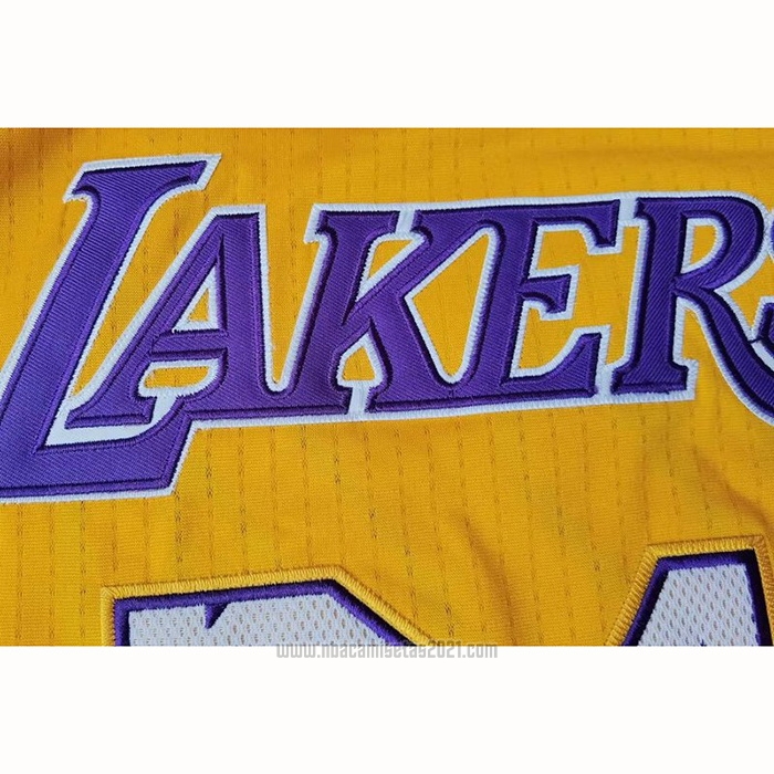 Camiseta Los Angeles Lakers Kobe Bryant #24 Amarillo